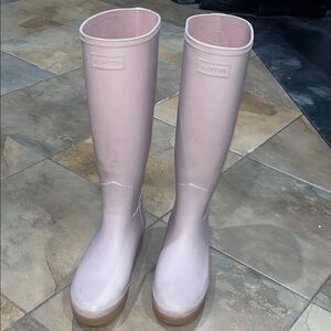 Hunter Women's Light Pink Tall Rain Boots